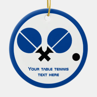 Tischtennis Tischtennisschläger und Ballblau Keramik Ornament