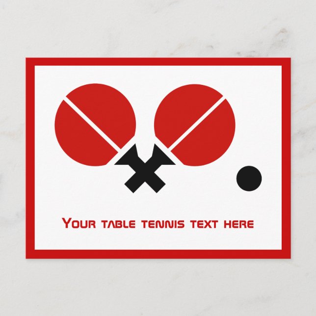 Tischtennis Tischtennisschläger und waagerechte Bä Postkarte (Vorderseite)