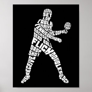 Tischtennis Typografie Ping Pong Poster