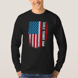 Tischtennis Vater America Us Flag Patriot Vintag T-Shirt