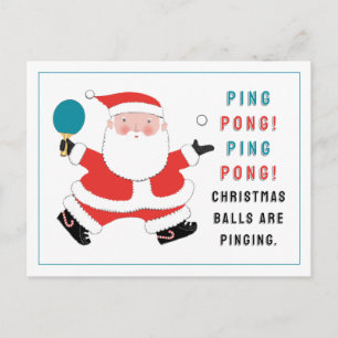Tischtennis Weihnachtskarten Feiertagspostkarte