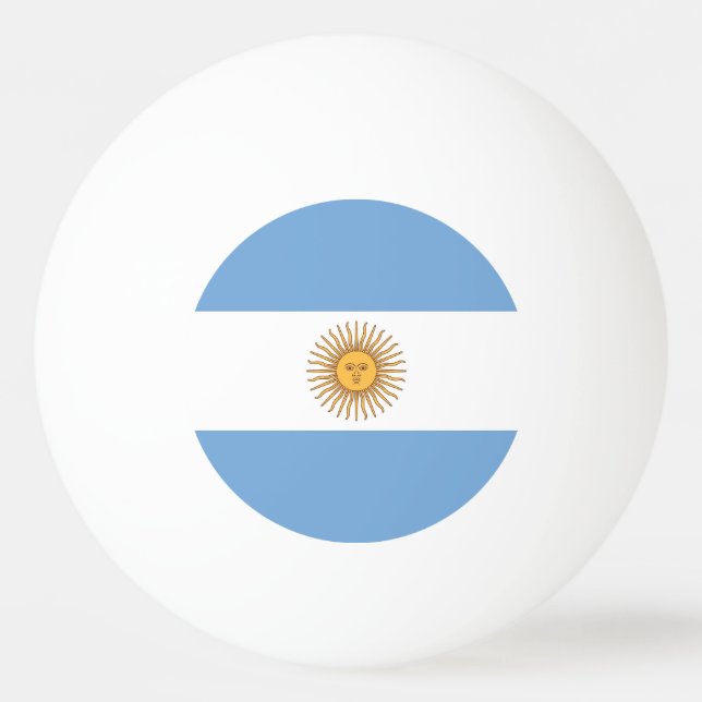Tischtennisball mit Flagge Argentiniens (Rückseite)