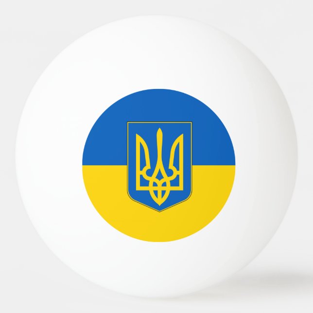 Tischtennisball mit Flagge der Ukraine (Rückseite)
