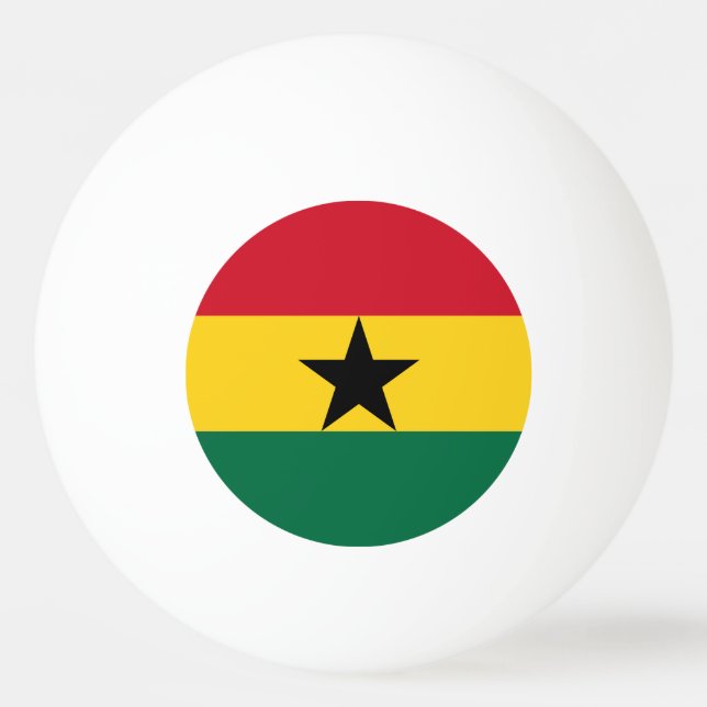Tischtennisball mit Flagge Ghanas (Rückseite)