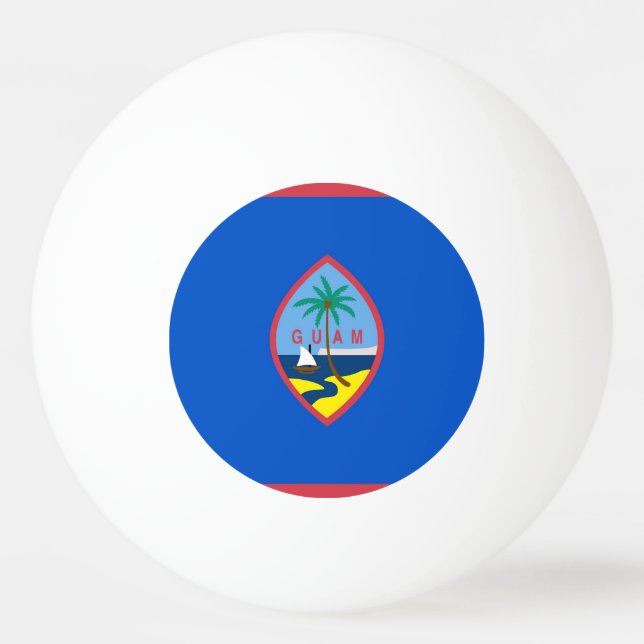 Tischtennisball mit Flagge von Guam (Rückseite)