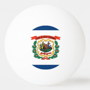 Tischtennisball mit Flagge von West Virginia