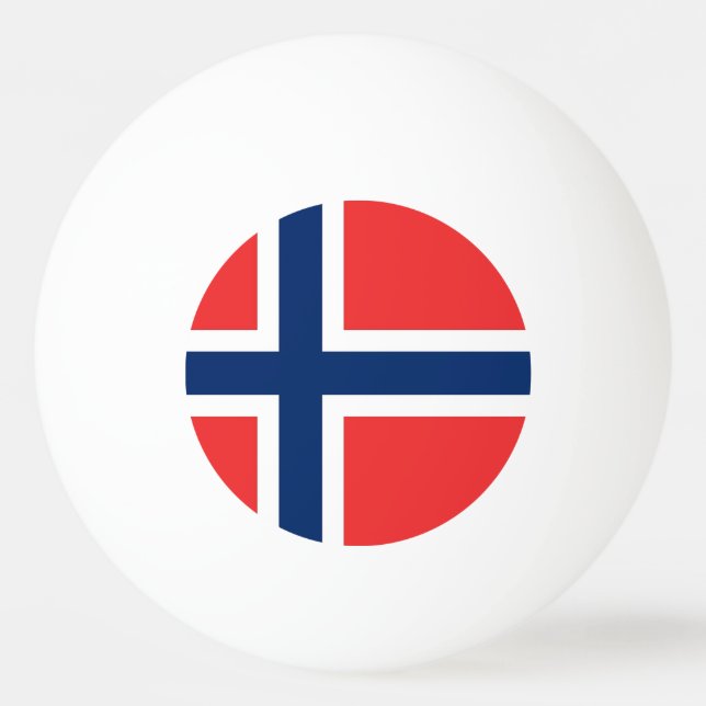 Tischtennisball mit norwegischer Flagge (Rückseite)