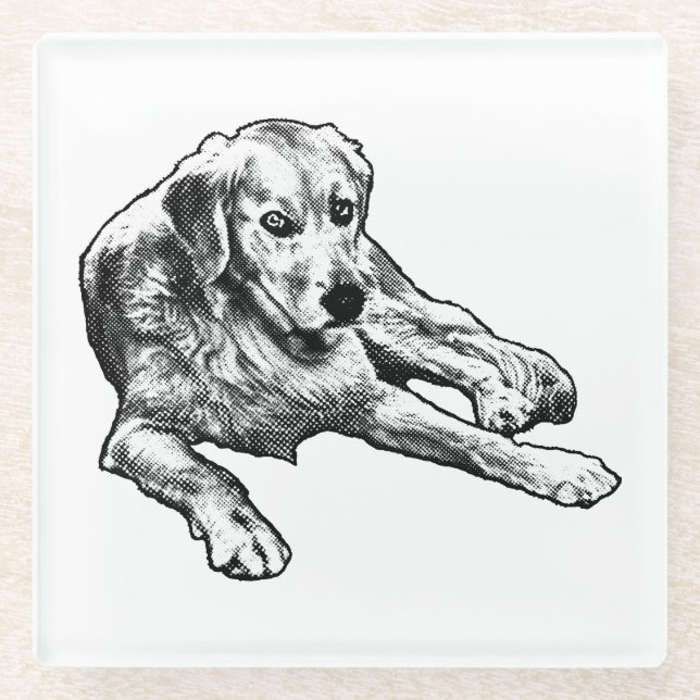 Tischtenniskala: Goldenes Körner Glasuntersetzer (Vorderseite)