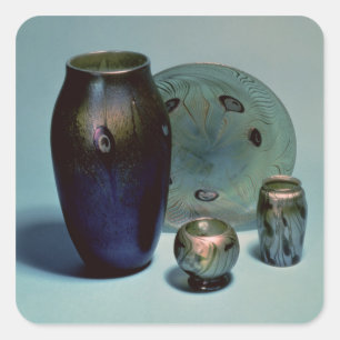 Tischtennisplatte und Vasen Quadratischer Aufkleber