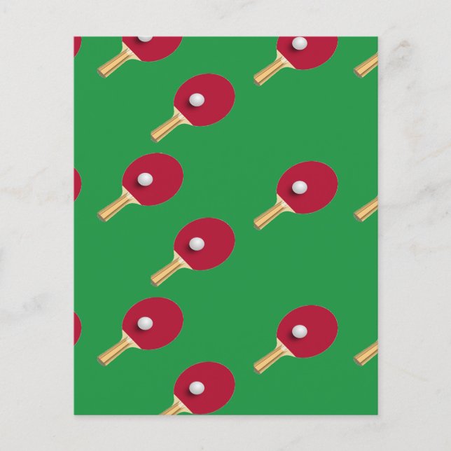 Tischtennisschläger und Ball auf Grün (Vorderseite)