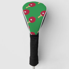 Tischtennisschläger und Ball auf Grün Golf Headcover