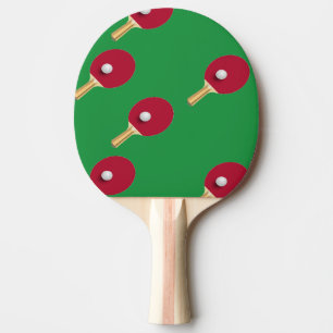Tischtennisschläger und Ball auf Grün Tischtennis Schläger