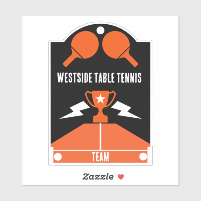 Tischtennisturnier Aufkleber (Blatt)