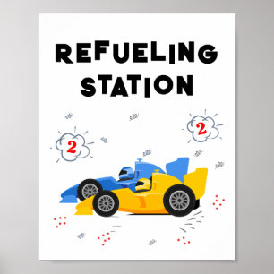 Tischtenniszeichen der schnellen zweiten Tankstell Poster