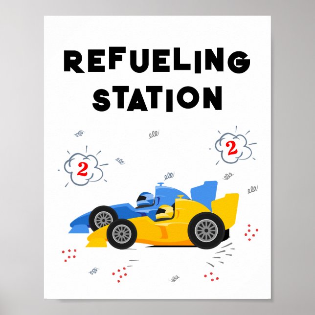 Tischtenniszeichen der schnellen zweiten Tankstell Poster (Vorne)