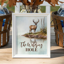 Tischtenniszeichen des Party "Wasserloch jagen" Poster