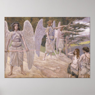 Tissot - Adam und Eva werden aus dem Paradies vert Poster