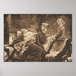 Tissot - Die Gartenbank (Le Banc De Jardin) 1883 Poster