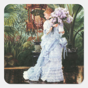 Tissot: Lilacs Quadratischer Aufkleber