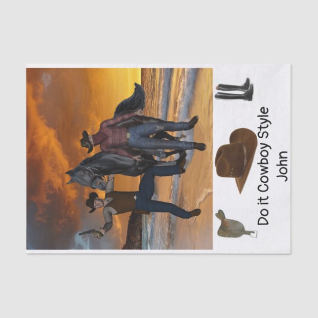 Tissue Cowboy Style Sattelpferd Country Boy Seidenpapier (Vorderseite)