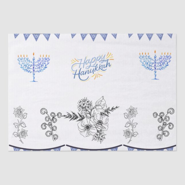 Tissue Hanukkah moderner Minimalist Seidenpapier (Vorderseite)