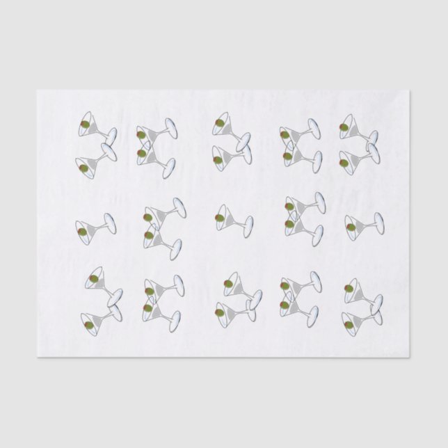 Tissue Martini Glasses Seidenpapier (Vorderseite)