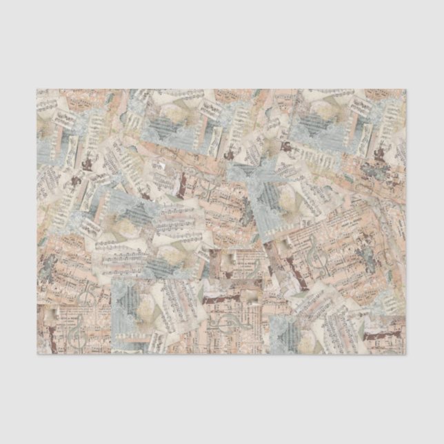 Tissue oder Decoupage Paper Collage of Music Sheet Seidenpapier (Vorderseite)