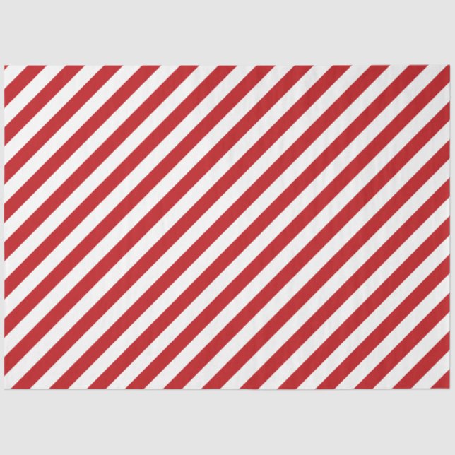 Tissue of Red and White Candy Cane Striped Tissue Seidenpapier (Vorderseite)