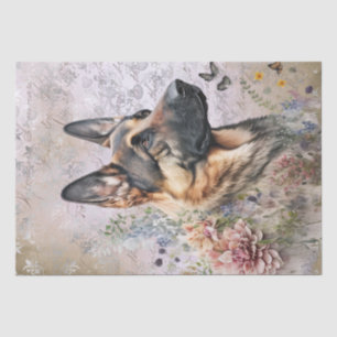 Tissue of the German Shepherd Floral Dog Tissue Pa Seidenpapier