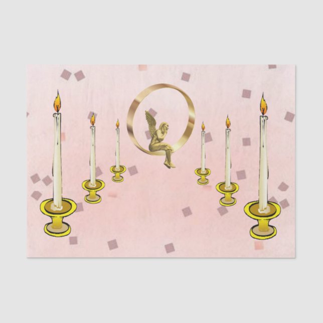 Tissue Paper Angel Candles Seidenpapier (Vorderseite)