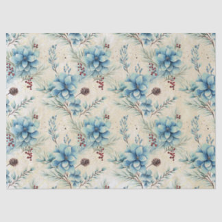 Tissue Paper Blue Christmas Blume Seidenpapier