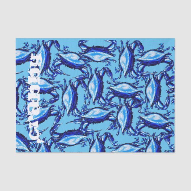 Tissue Paper Blue Crabs Seidenpapier (Vorderseite)