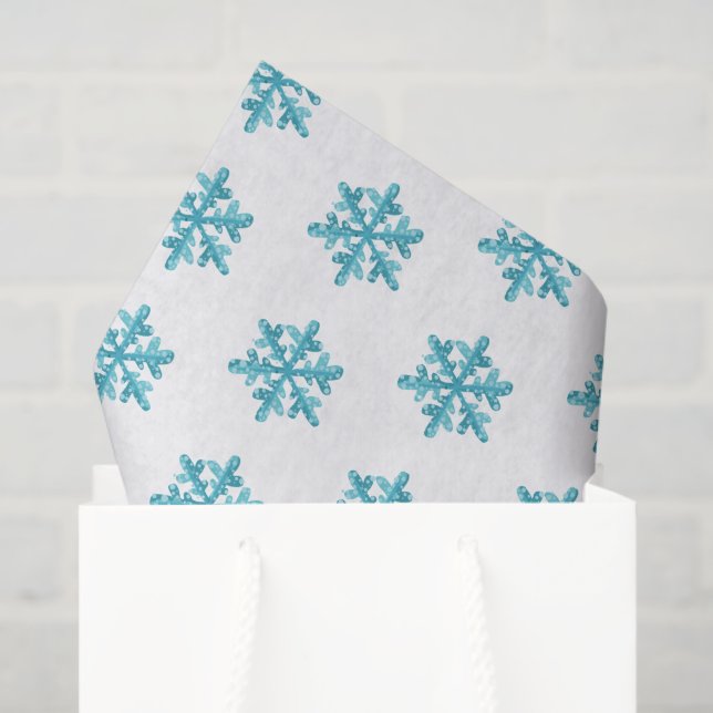 Tissue Paper Blue Snowflakes Tissue Seidenpapier (Geschenktüte)