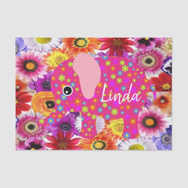 Tissue Paper Colorful Elephant Seidenpapier (Vorderseite)