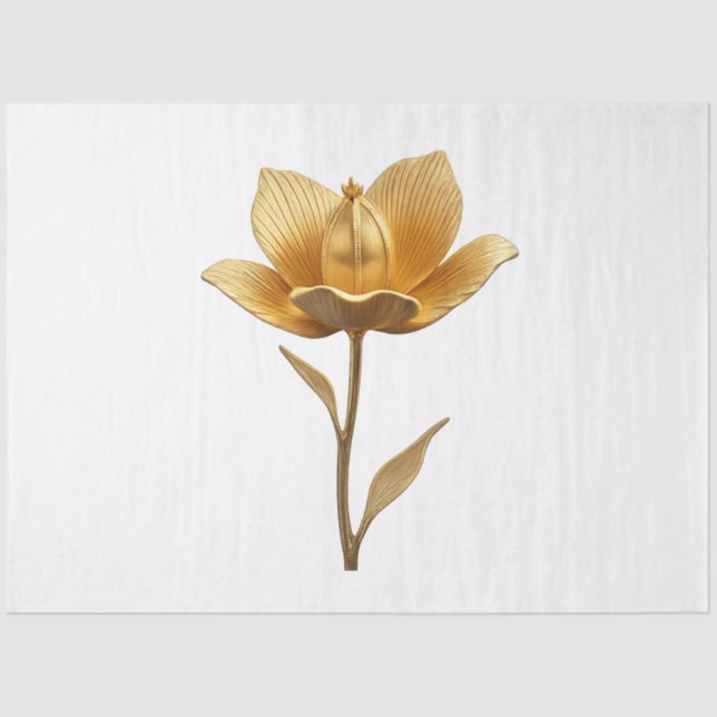 Tissue Paper "Goldene Blume" Seidenpapier (Vorderseite)
