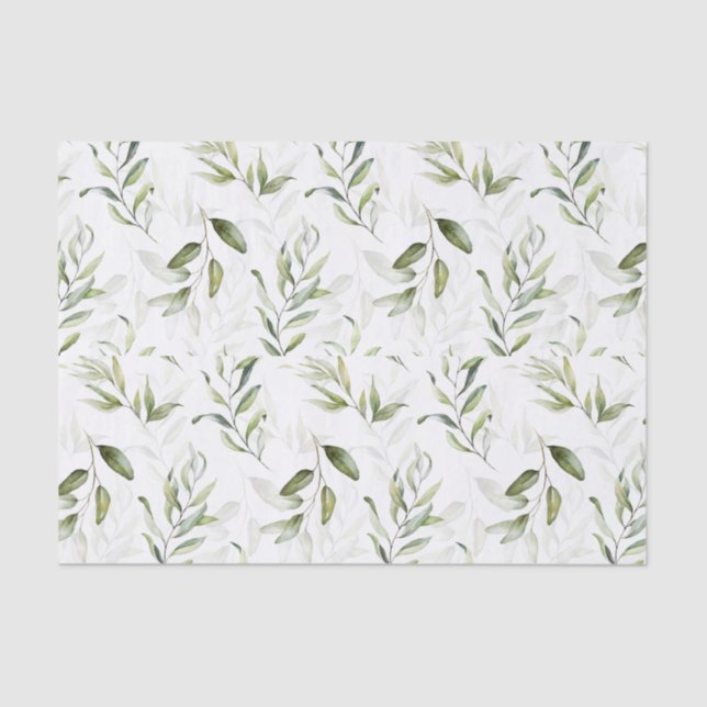 .Tissue Paper Green Foliage Baby Duschkollektion Seidenpapier (Vorderseite)