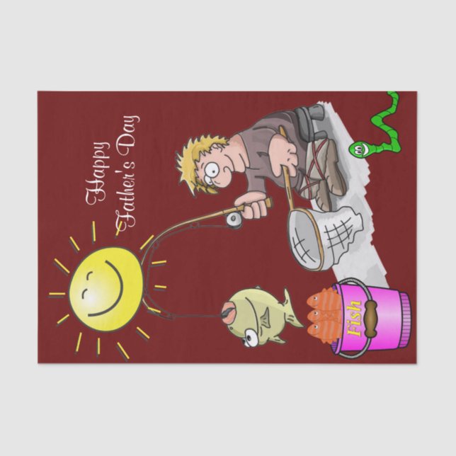 Tissue Paper Happy Vatertag Fisherman Sun Seidenpapier (Vorderseite)