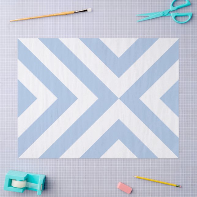 Tissue Paper (Hellblau und weiß) Seidenpapier (Basteln)