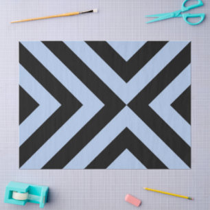 Tissue Paper Light Blue and Black Chevrons Seidenpapier