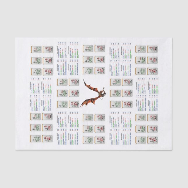 Tissue Paper Mahjong Dragon Seidenpapier (Vorderseite)