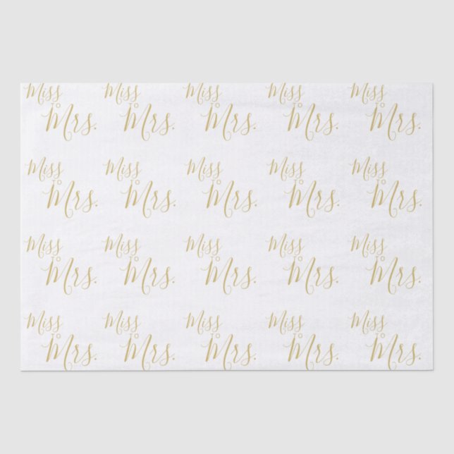 Tissue Paper - Miss to Mrs Gold Seidenpapier (Vorderseite)