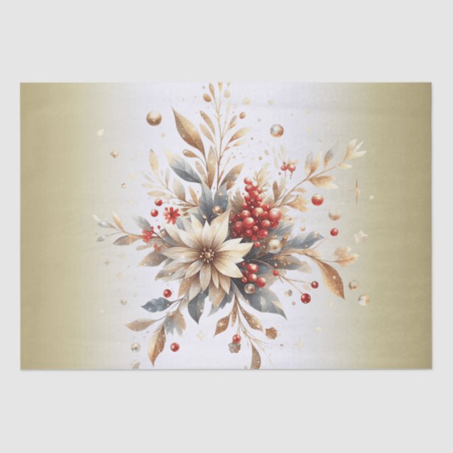 Tissue Paper Moderne Holiday Blume Seidenpapier (Vorderseite)