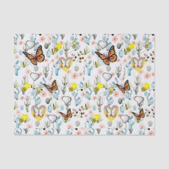 Tissue Paper Mother's Day Butterfly Bees Seidenpapier (Vorderseite)