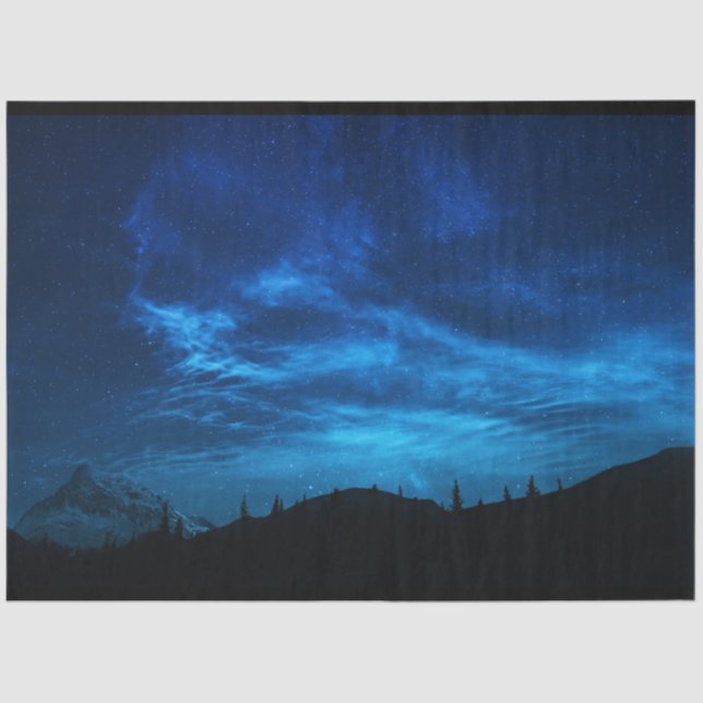 Tissue Paper of Beautiful Night Sky Forest Decoupa Seidenpapier (Vorderseite)