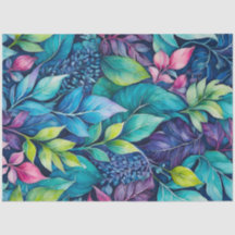 Tissue Paper of Colorful Botanic Art