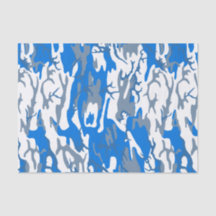 Tissue Paper of Ice Water Blue Camouflage