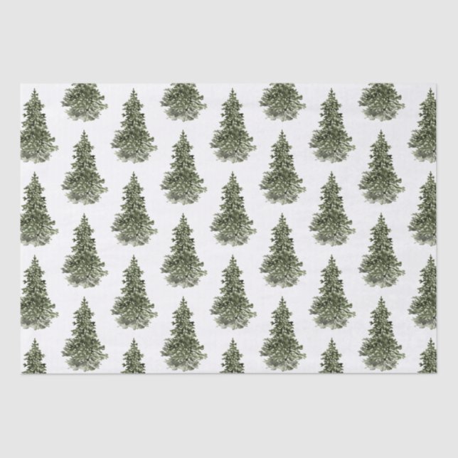 Tissue Paper of Woodland Forest Spruce Tree Seidenpapier (Vorderseite)