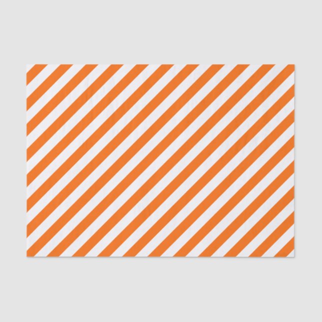 Tissue Paper Orange Diagonal Stripes Seidenpapier (Vorderseite)