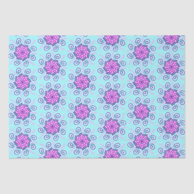 Tissue Paper Pink and Minze mandelas Seidenpapier (Vorderseite)