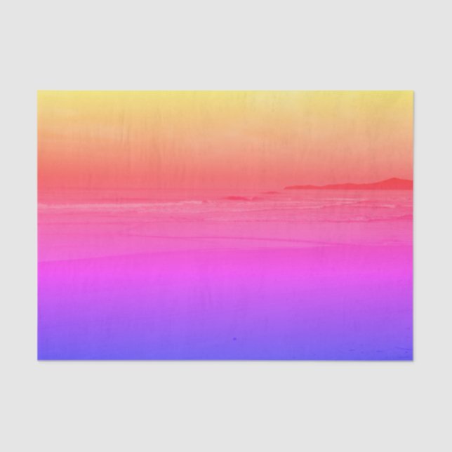 Tissue Paper Pink Beach Sunset Yellow Orange v2 Seidenpapier (Vorderseite)